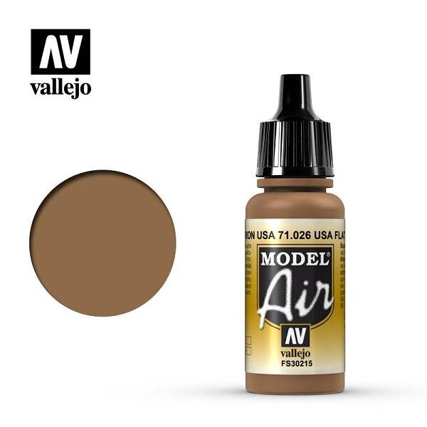 US Flat Brown 17 ml. Model Air 71026 Vallejo hinta ja tiedot | Taide- ja askartelutarvikkeet | hobbyhall.fi