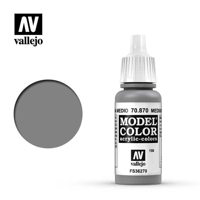 Medium Sea Grey Matt 17 ml. Model Color 70870 Vallejo hinta ja tiedot | Taide- ja askartelutarvikkeet | hobbyhall.fi