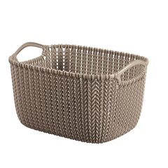 Kori kudottu Curver KNIT, 30x22x17 cm, ruskea hinta ja tiedot | Säilytyslaatikot ja -korit | hobbyhall.fi