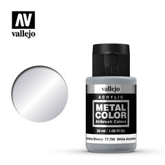 White Aluminium 32ml. Metal Color 77706 Vallejo hinta ja tiedot | Taide- ja askartelutarvikkeet | hobbyhall.fi