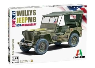 WILLYS JEEP MB 80th Anniversary 1941-2021 ITALERI 1:24 3635 hinta ja tiedot | Italeri Keräilijöille | hobbyhall.fi