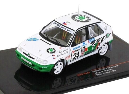 Skoda Felicia Kit Car #24 Rally Sweden 1995 P.Sibera/Gross IXO 1:43 RAC413B hinta ja tiedot | Pienoismallit | hobbyhall.fi