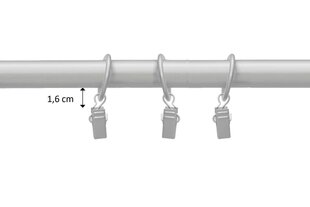 Double metal curtain rod 16 mm + 16 mm ELIZA, 180 cm, matt chrome hinta ja tiedot | Verhotangot | hobbyhall.fi