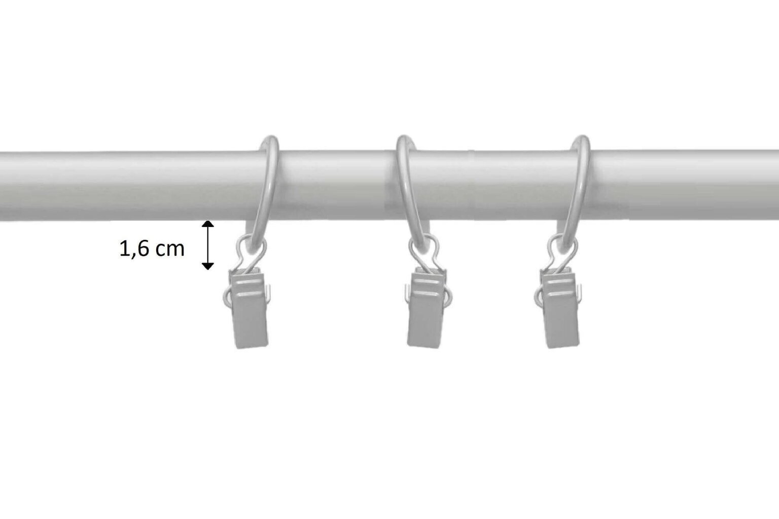 Double metal curtain rod 16 mm + 16 mm ELIZA, 180 cm, matt chrome hinta ja tiedot | Verhotangot | hobbyhall.fi