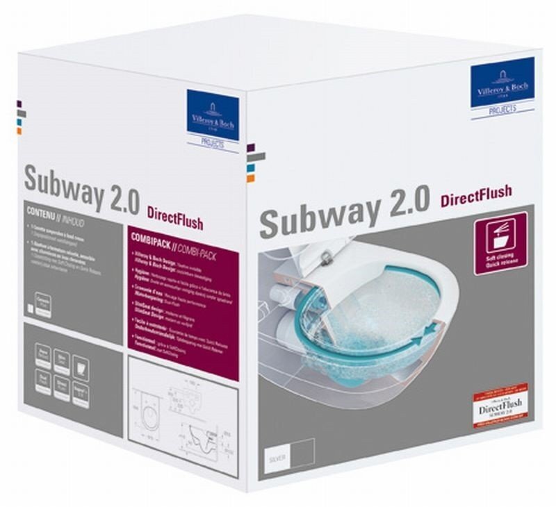 WC-istuin Villeroy & Boch Subway 2.0 DirectFlush hitaasti sulkeutuvalla kannella hinta ja tiedot | WC-istuimet | hobbyhall.fi