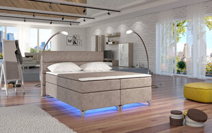 Amadeo LED-valaistu sänky, 140 cm x 200 cm, kuvakudosta, tummanharmaan värinen hinta ja tiedot | Sängyt | hobbyhall.fi