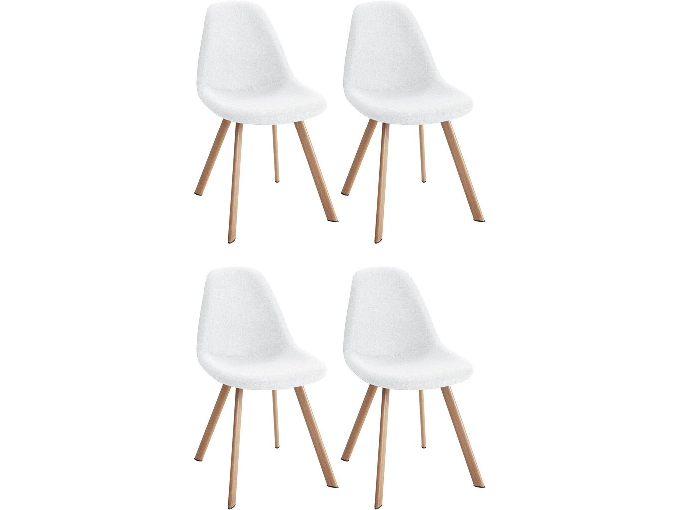 4 tuolin setti Notio Living Varys, gobeliini, valkoinen hinta ja tiedot | Ruokapöydän tuolit | hobbyhall.fi