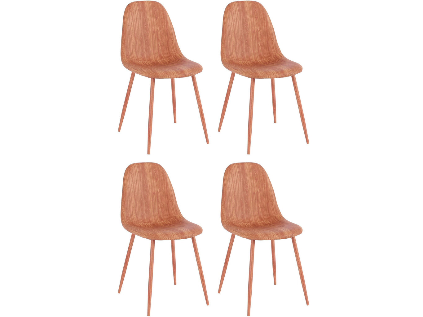 4 tuolin setti Notio Living Baampu, ruskea hinta ja tiedot | Ruokapöydän tuolit | hobbyhall.fi