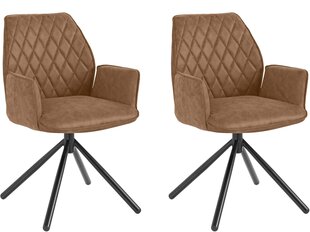 2 tuolin setti Notio Living Pablo, ruskea hinta ja tiedot | Ruokapöydän tuolit | hobbyhall.fi