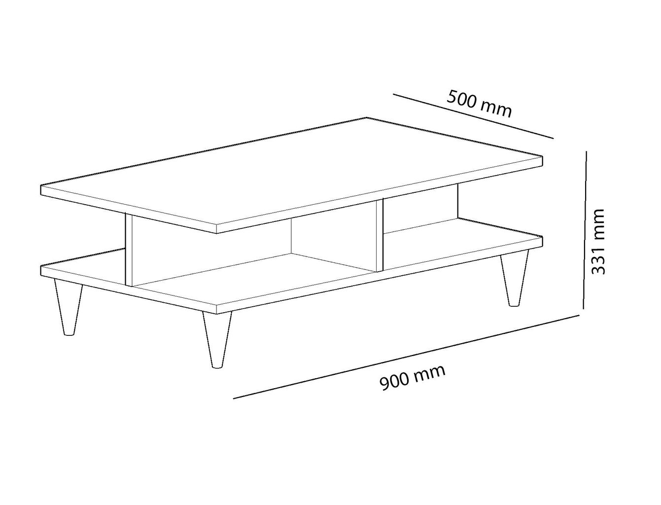 Sohvapöytä Kalune Design Diamond, vaaleanruskea/musta hinta ja tiedot | Sohvapöydät | hobbyhall.fi