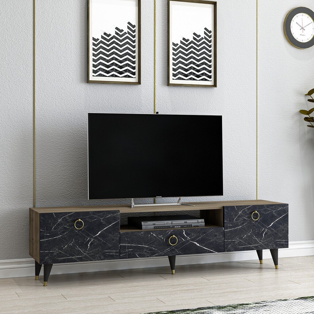 TV-taso Kalune Design Cavelli, ruskea/musta hinta ja tiedot | TV-tasot | hobbyhall.fi