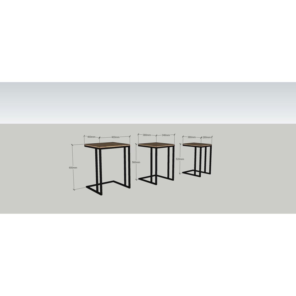3 sohvapöydän setti Kalune Design Black Mermer, musta hinta ja tiedot | Sohvapöydät | hobbyhall.fi