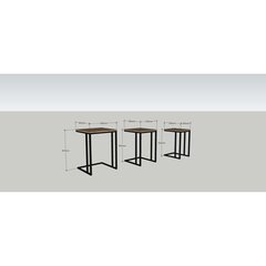 3 sohvapöydän sarja Pino, ruskea/musta hinta ja tiedot | Sohvapöydät | hobbyhall.fi