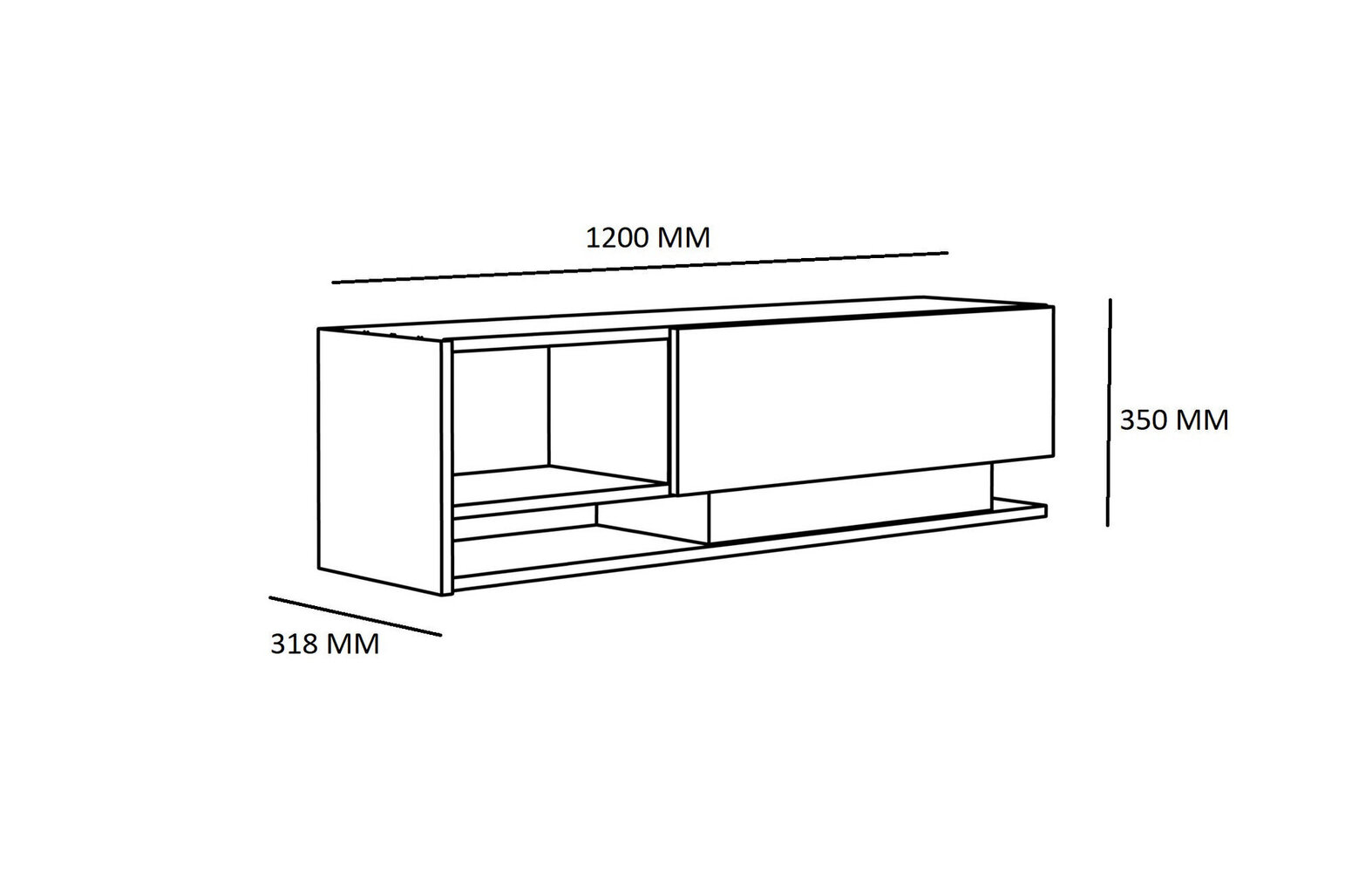 TV-taso Kalune Design Damla, valkoinen hinta ja tiedot | TV-tasot | hobbyhall.fi