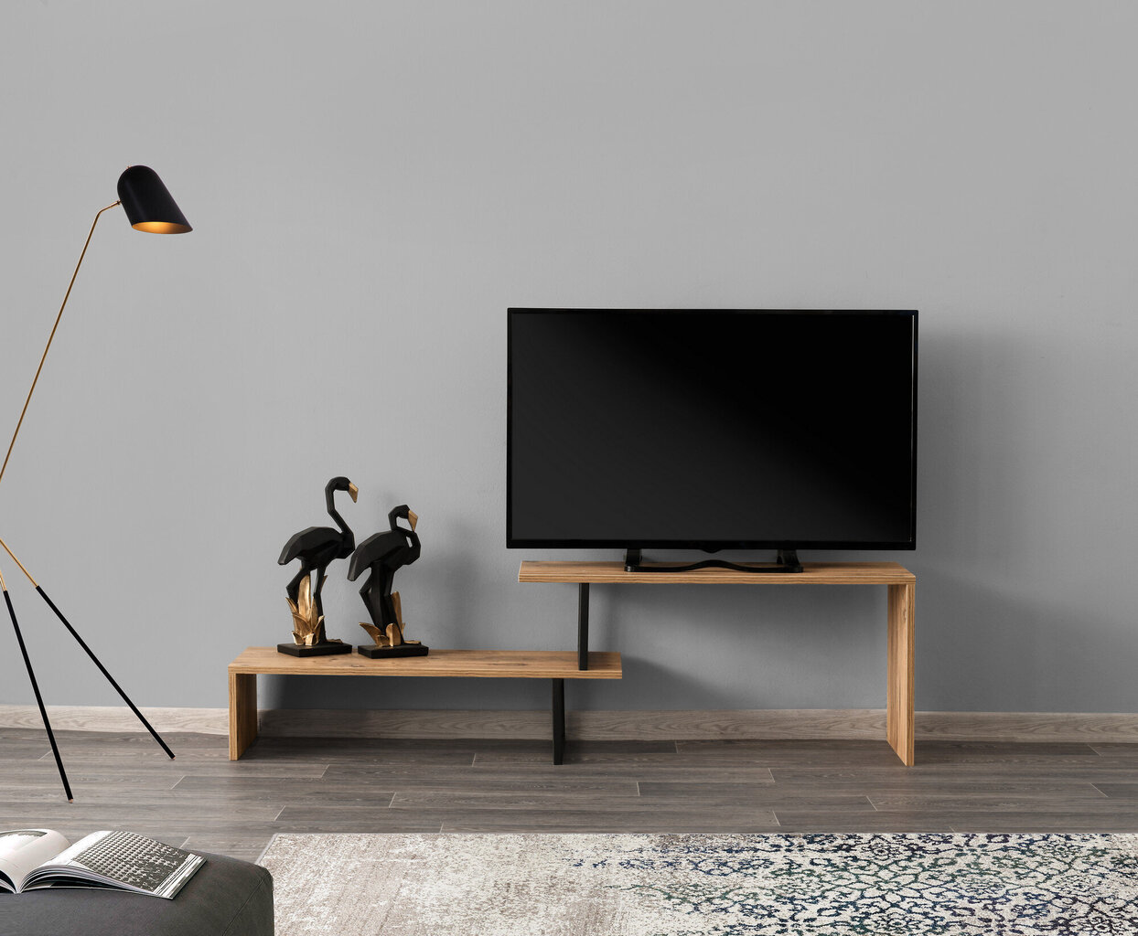 TV-taso Kalune Design Ovit, musta/ruskea hinta ja tiedot | TV-tasot | hobbyhall.fi