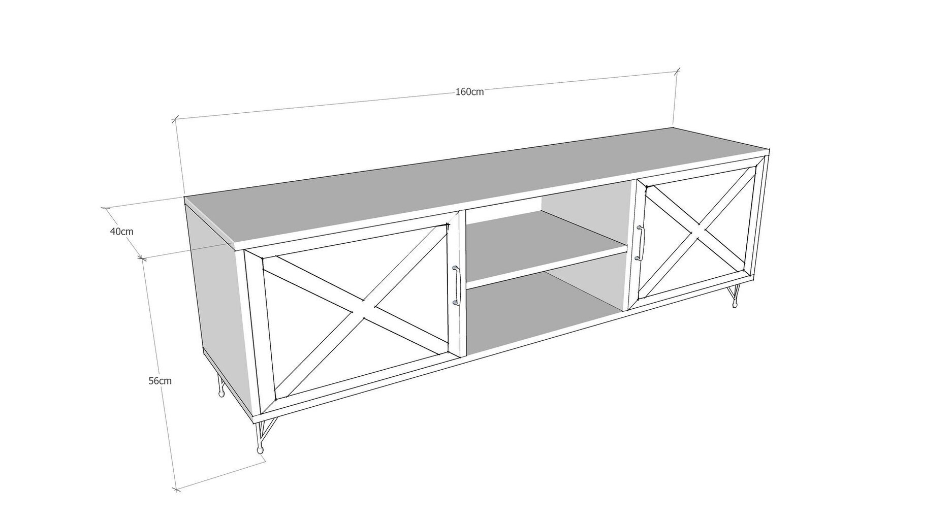 TV-taso Kalune Design Venüs, harmaa/ruskea hinta ja tiedot | TV-tasot | hobbyhall.fi