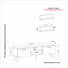 TV-kalustesarja Kalune Design Ayden, ruskea/harmaa hinta ja tiedot | TV- ja mediakalusteet | hobbyhall.fi