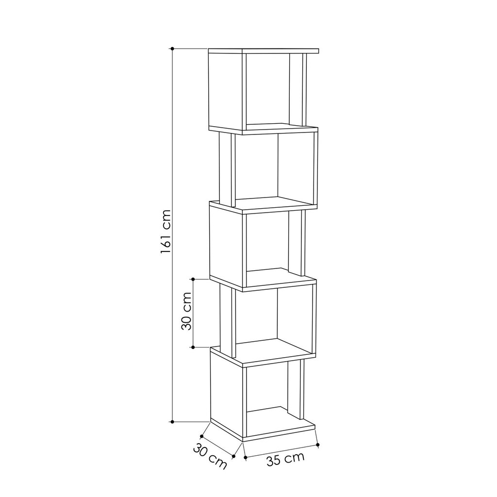 Hylly Kalune Design Piri, tammi/harmaa hinta ja tiedot | Hyllyt | hobbyhall.fi