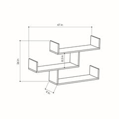 Hylly Kalune Design Tibet, harmaa hinta ja tiedot | Hyllyt | hobbyhall.fi