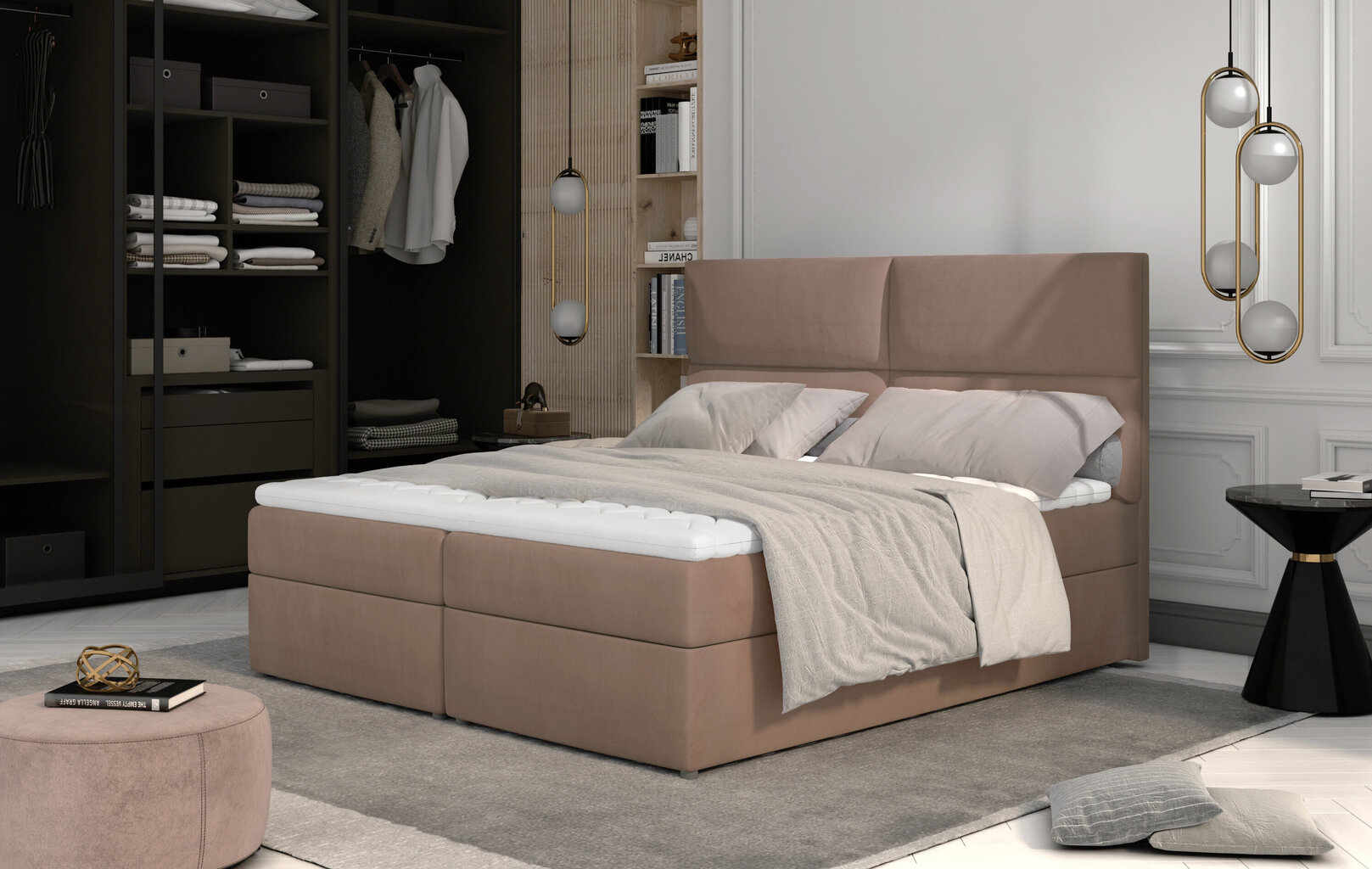 Sänky NORE Amber, 160x200cm, ruskea hinta ja tiedot | Sängyt | hobbyhall.fi