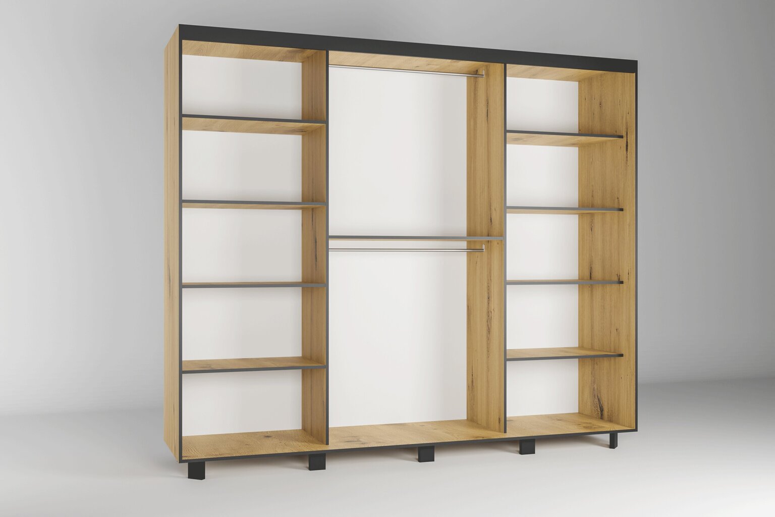 ADRK Furniture Bergamo vaatekaappi, 250 cm, ruskea hinta ja tiedot | Kaapit | hobbyhall.fi
