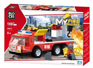 Rakennuspalikat MyFireBrigade paloauto vetokoukulla, KB0816, 188 kpl hinta ja tiedot | LEGOT ja rakennuslelut | hobbyhall.fi