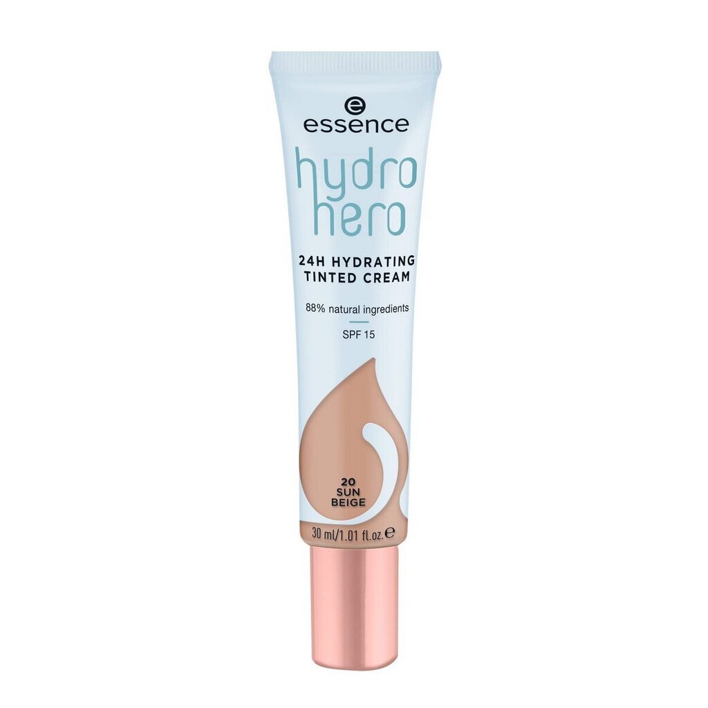 Värillinen kosteusvoide Essence Hydro Hero 20-sun beige SPF15, 30 ml hinta ja tiedot | Meikkivoiteet ja puuterit | hobbyhall.fi