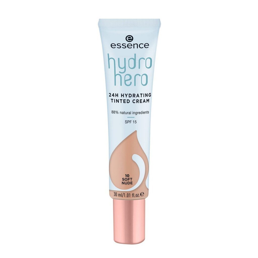 Värillinen kosteusvoide Essence Hydro Hero 10-soft nude SPF 15, 30 ml hinta ja tiedot | Meikkivoiteet ja puuterit | hobbyhall.fi