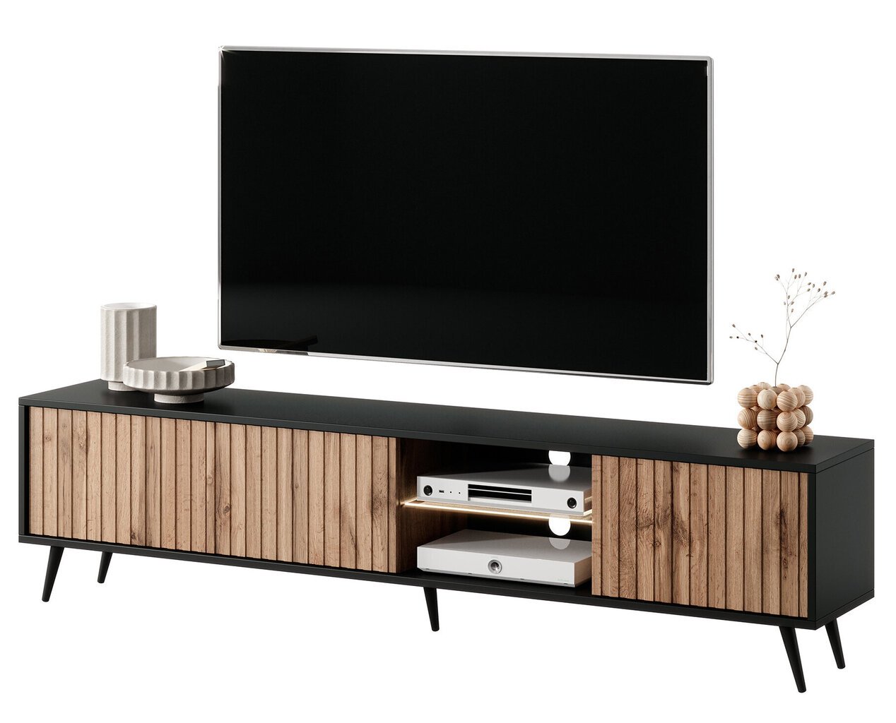 TV-taso Selsey Bello 175 cm, musta/ruskea hinta ja tiedot | TV-tasot | hobbyhall.fi