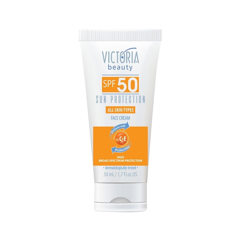 Aurinkosuojavoide, jossa SPF50 Victoria Beauty, 50 ml hinta ja tiedot | Aurinkovoiteet | hobbyhall.fi