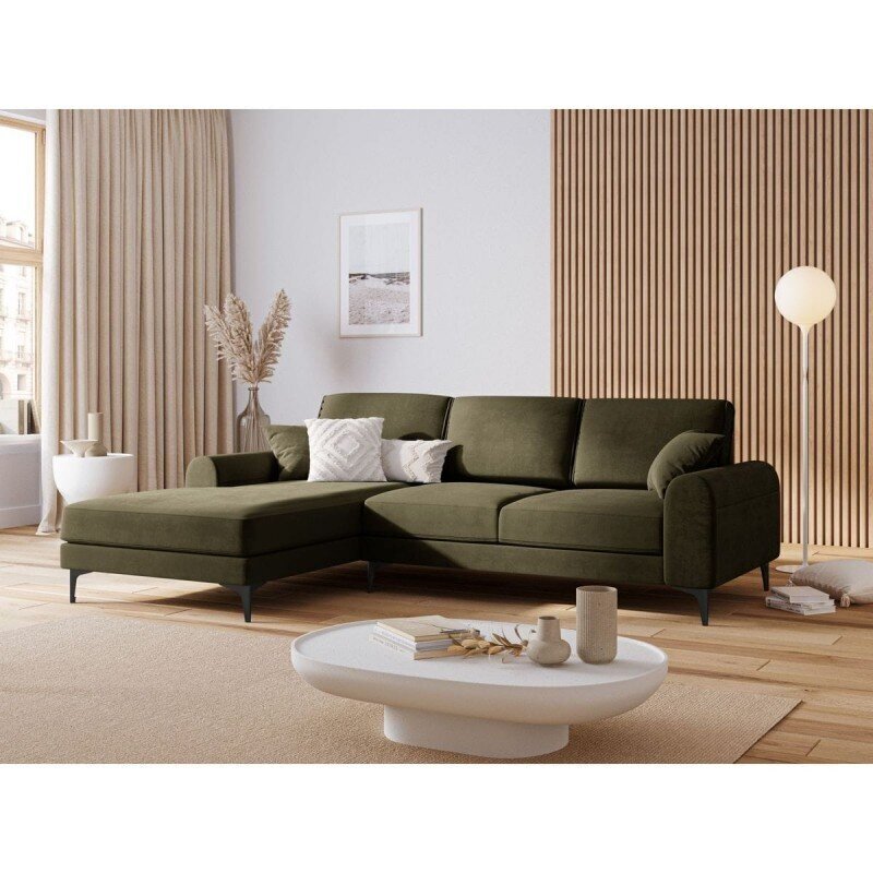 Viiden istuttava sohva Velvet Larnite, 254x182x90 cm, vihreä hinta ja tiedot | Kulmasohvat ja divaanisohvat | hobbyhall.fi