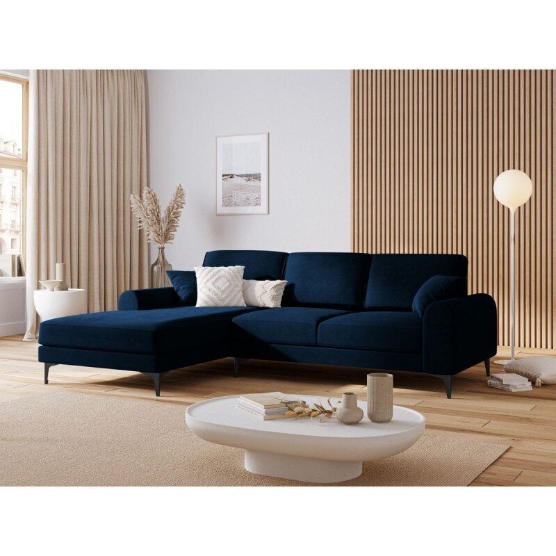 Viiden istuttava sohva Velvet Larnite, 254x182x90 cm, tummansininen hinta ja tiedot | Kulmasohvat ja divaanisohvat | hobbyhall.fi