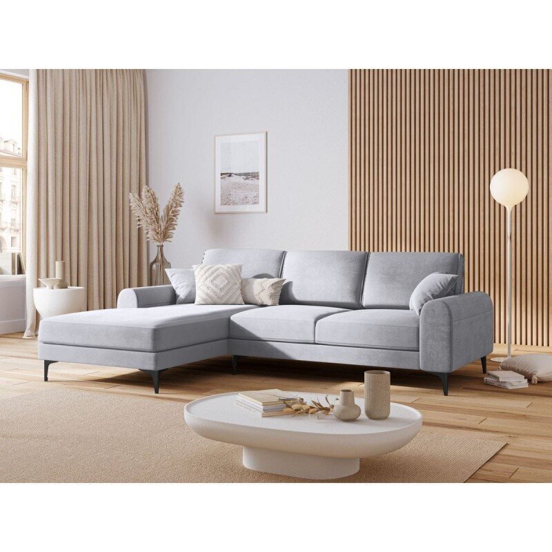 Viiden istuttava sohva Velvet Larnite, 254x182x90 cm, harmaa hinta ja tiedot | Kulmasohvat ja divaanisohvat | hobbyhall.fi