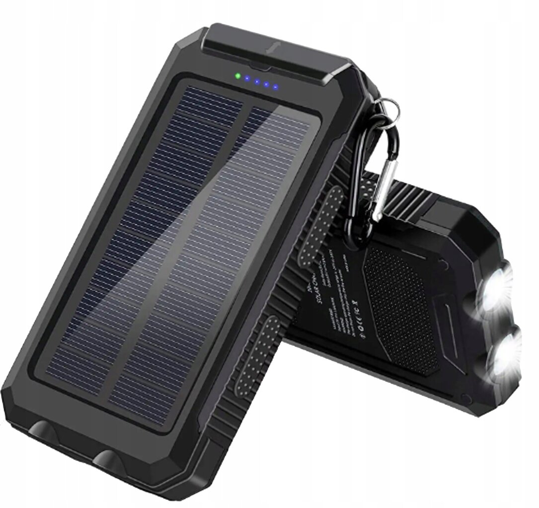 Solar Powerbank 20000mAh 2xUSB taskulamppu hinta ja tiedot | Varavirtalähteet | hobbyhall.fi