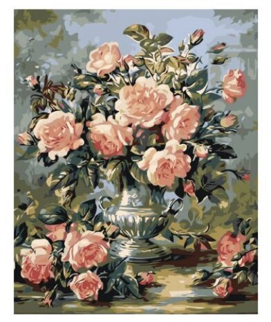 Maalaus numeroiden mukaan "Kimppu vaaleanpunaisia ruusuja" 40x50 hinta ja tiedot | Maalaa numeroiden mukaan | hobbyhall.fi