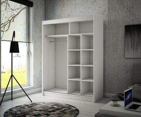 Adrk Furniture Batia -vaatekaappi, 150 cm, valkoinen / musta hinta ja tiedot | Kaapit | hobbyhall.fi