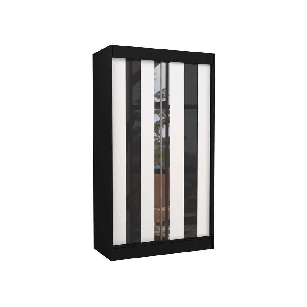 Adrk Furniture Keita -vaatekaappi, 120 cm, valkoinen / musta hinta ja tiedot | Kaapit | hobbyhall.fi