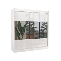 Adrk Furniture Tamos -vaatekaappi, 200 cm, valkoinen hinta ja tiedot | Kaapit | hobbyhall.fi