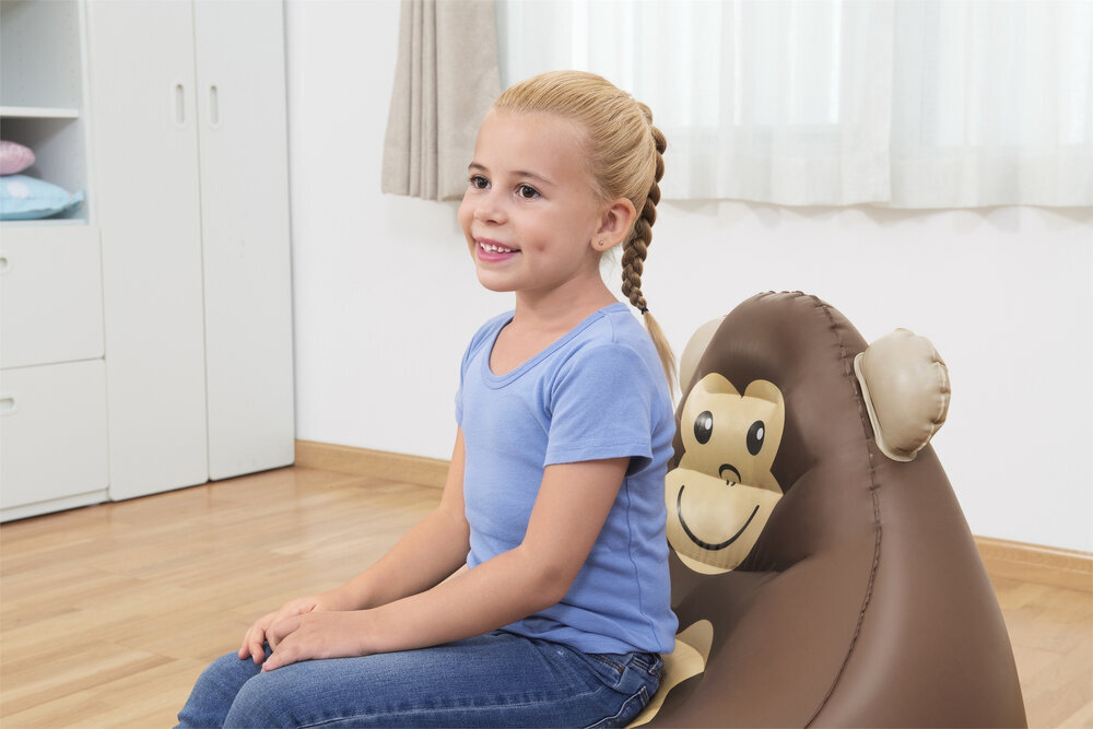 Puhallettava nojatuoli apina 72 cm x 72 cm x 64 cm Bestway hinta ja tiedot | Lasten nojatuolit ja säkkituolit | hobbyhall.fi