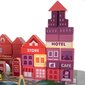 Puupalikat - kaupunki, setti, jossa palapeli, lajittelija ja laukku, yli 100 osaa. hinta ja tiedot | LEGOT ja rakennuslelut | hobbyhall.fi