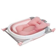 Kokoontaitettava vauvakylpyamme vaaleanpunainen, vaaleanpunainen tyynyn kanssa hinta ja tiedot | Kylpyvälineet | hobbyhall.fi