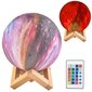 Kuu 3D-yövalaisin 16 väriä, kuunvalaisin, erilaisia ohjelmia, kaukosäädin. hinta ja tiedot | Pöytävalaisimet | hobbyhall.fi