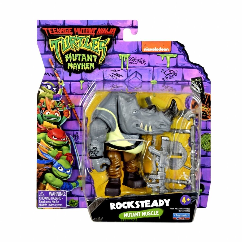 Figuuri TMNT Teenage Mutant Ninja Turtles Rocksteady 83293 hinta ja tiedot | Poikien lelut | hobbyhall.fi