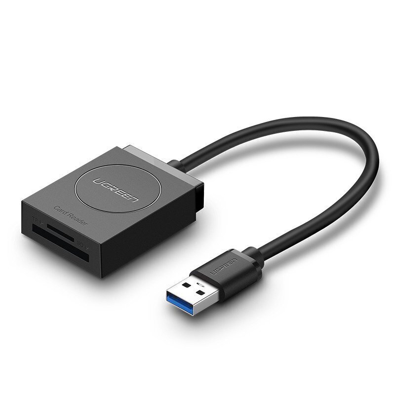 UGREEN UGREEN USB-sovitinkortinlukija SD, microSD (musta) hinta ja tiedot | Adapterit | hobbyhall.fi