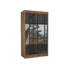 Adrk Furniture Tamos -vaatekaappi, 120 cm, ruskea / musta hinta ja tiedot | Kaapit | hobbyhall.fi