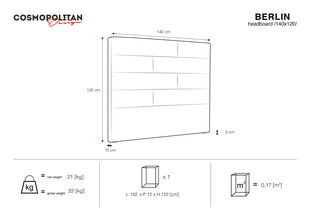 Cosmopolitan Design Berlin 140 -sängynpääty, beige hinta ja tiedot | Sängyt | hobbyhall.fi