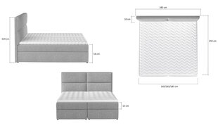 Sänky NORE Amber, 140x200 cm, beige väri hinta ja tiedot | Sängyt | hobbyhall.fi