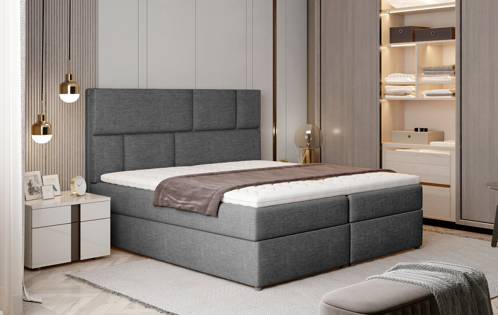 Sänky NORE Florence, 145x200 cm, harmaa väri hinta ja tiedot | Sängyt | hobbyhall.fi