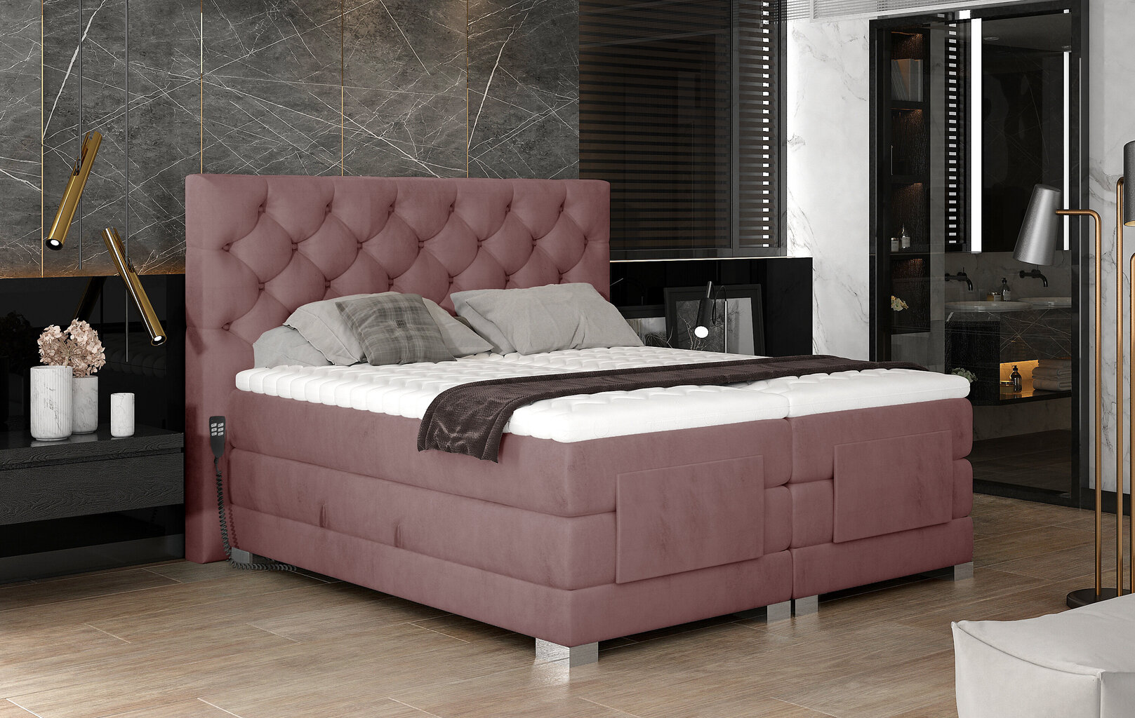 Sähkökäyttöinen sänky NORE Clover 14, 160x200, pinkki hinta ja tiedot | Sängyt | hobbyhall.fi