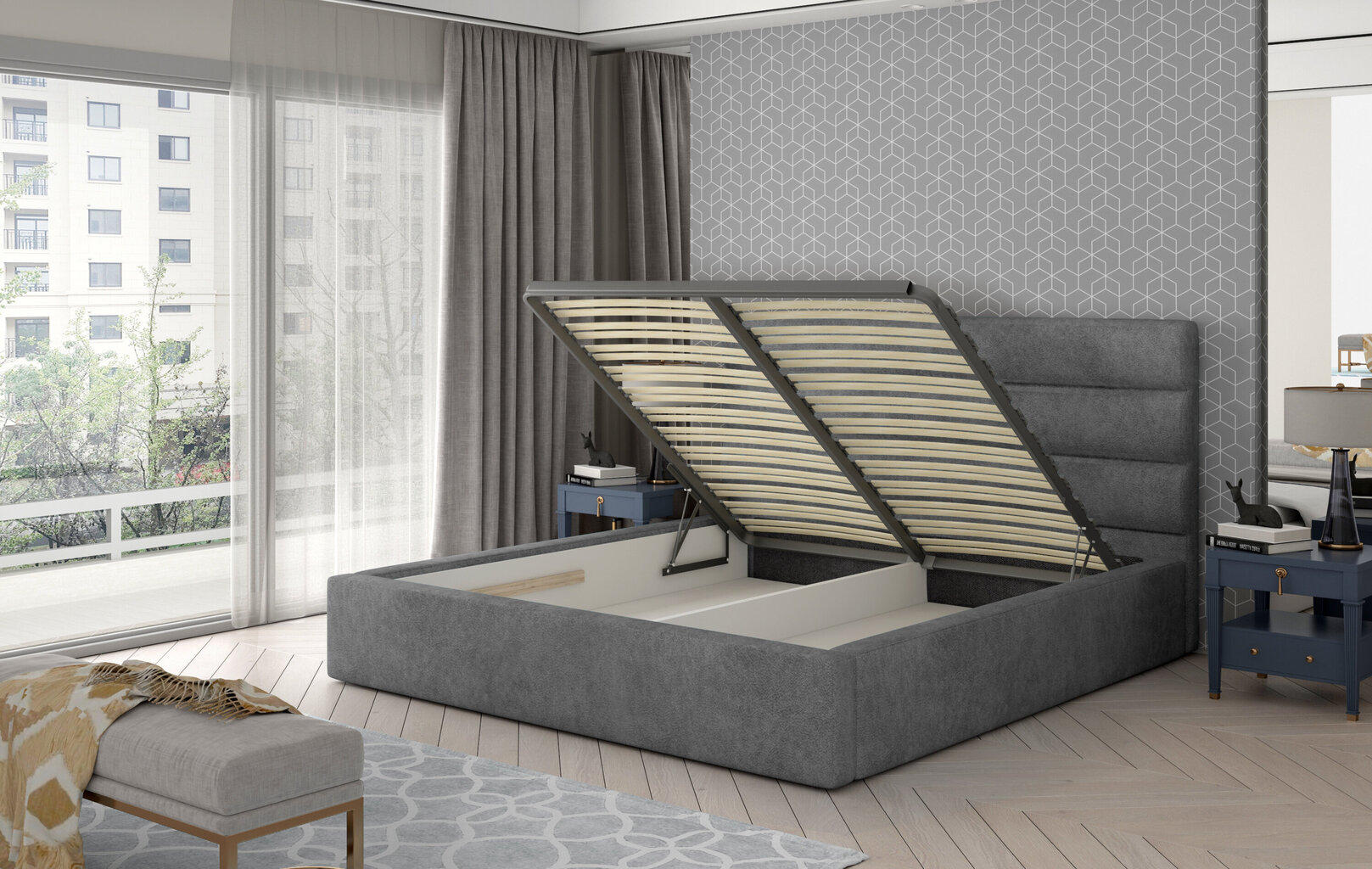Sänky NORE Caramel 12, 200x200cm, musta hinta ja tiedot | Sängyt | hobbyhall.fi